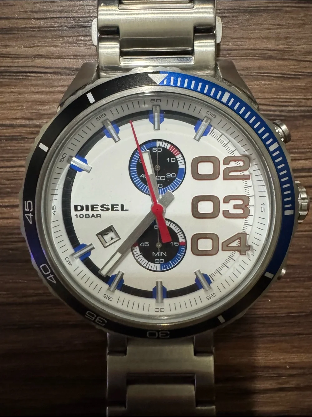 Diesel DZ4313 White Double Down Chrono 2.0 Analog Watch Needs Battery